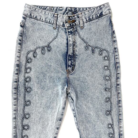 Vintage Golden Star USA Womens Skinny Jeans 11/12 Acid Wash Western Cowgirl - Picture 5 of 14